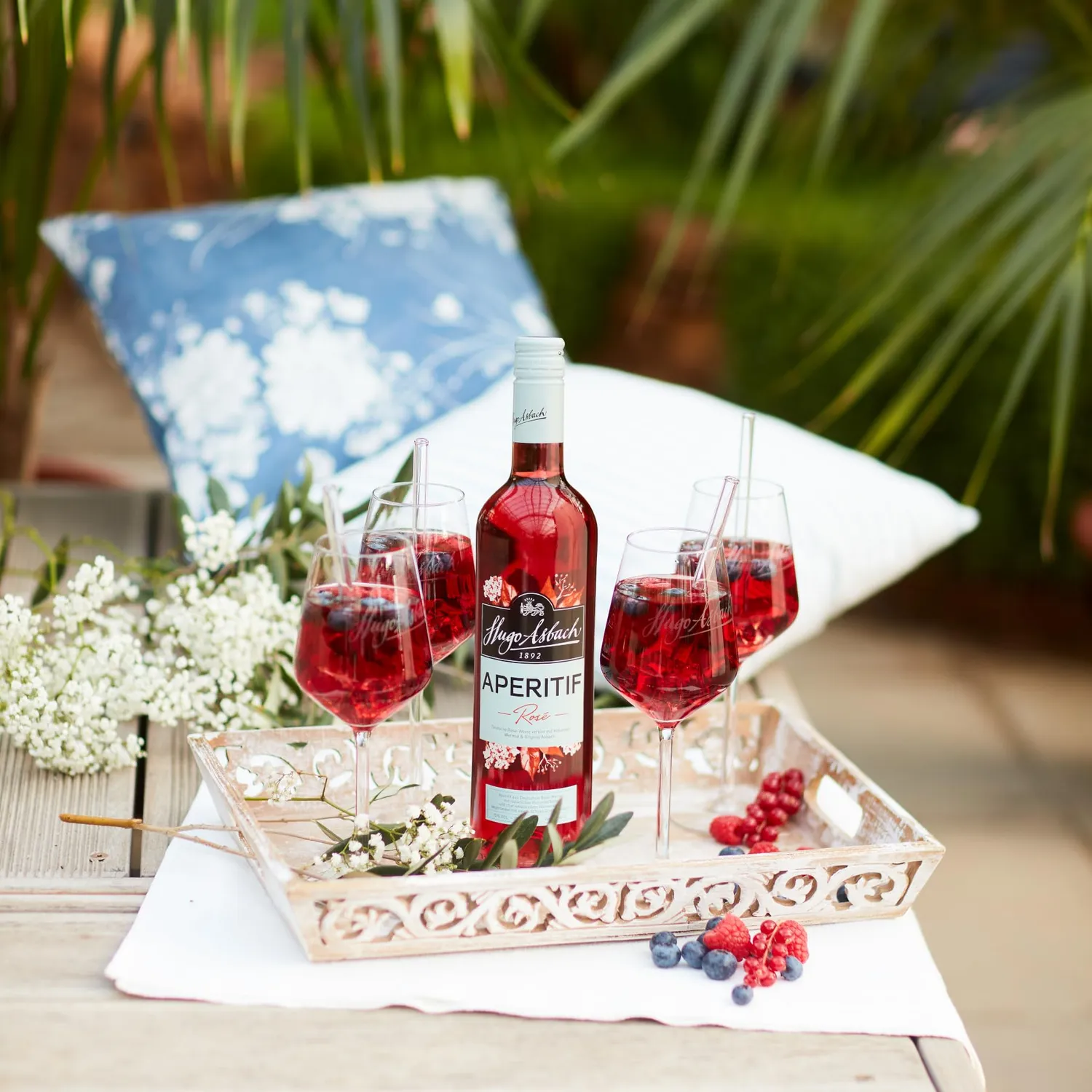 Asbach Hugo Aperitif Rosé Aperitif 0,75 l Holunderblüte