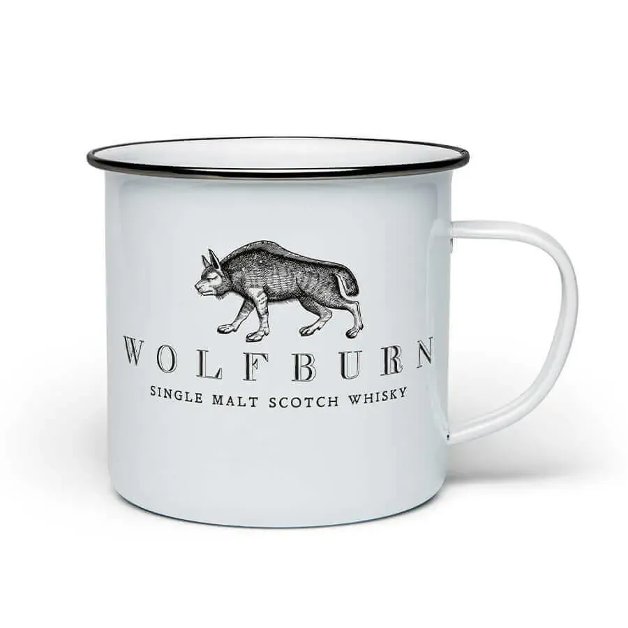 Wolfburn Fortune Favours the Brave Emaille-Tasse Weiß 11oz
