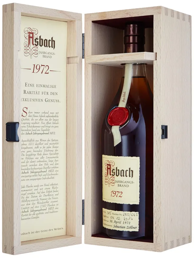 Asbach Jahrgangsbrand 1972 Weinbrand 0,7l Holzkiste