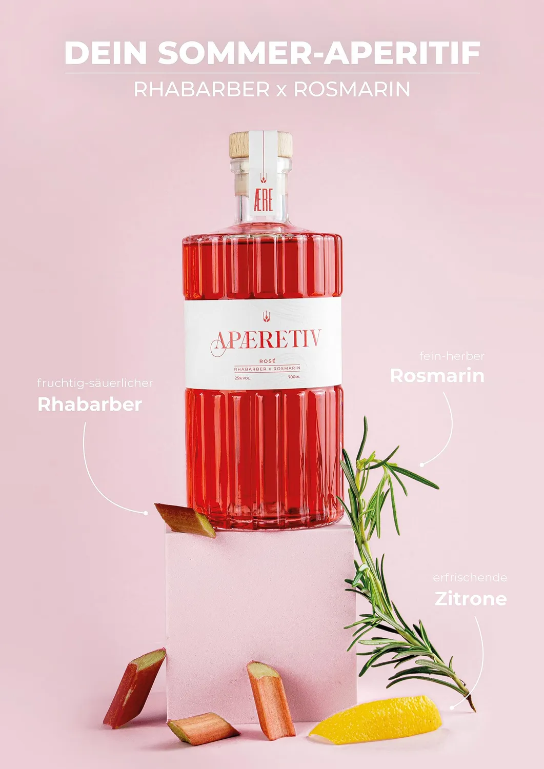 AERE Rhabarber x Rosmarin Aperitif 0,7l 25% vol.