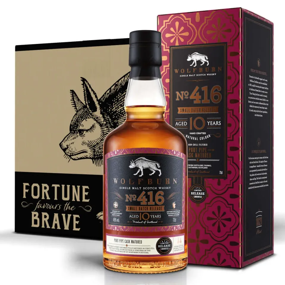 Wolfburn Small Batch 416 Single Malt Whisky 6x0,7l 46% 10 Jahre