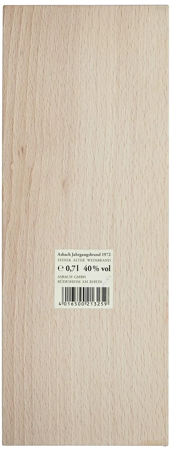 Asbach Jahrgangsbrand 1972 Weinbrand 0,7l Holzkiste