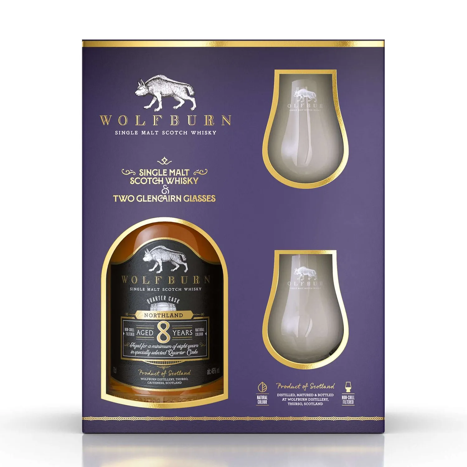 Wolfburn Luxury Gift Pack Single Malt Whisky 70cl mit Gläsern