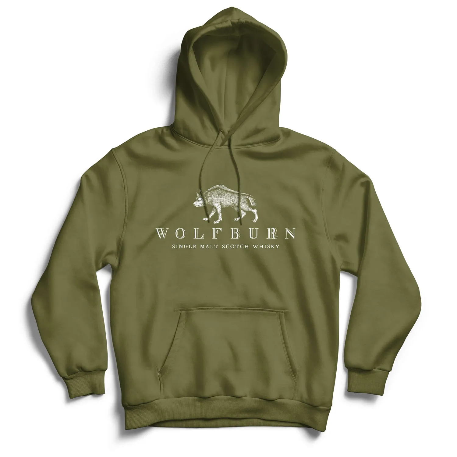 Wolfburn Fortune Favours the Brave Hoodie Oliv 12 Größen