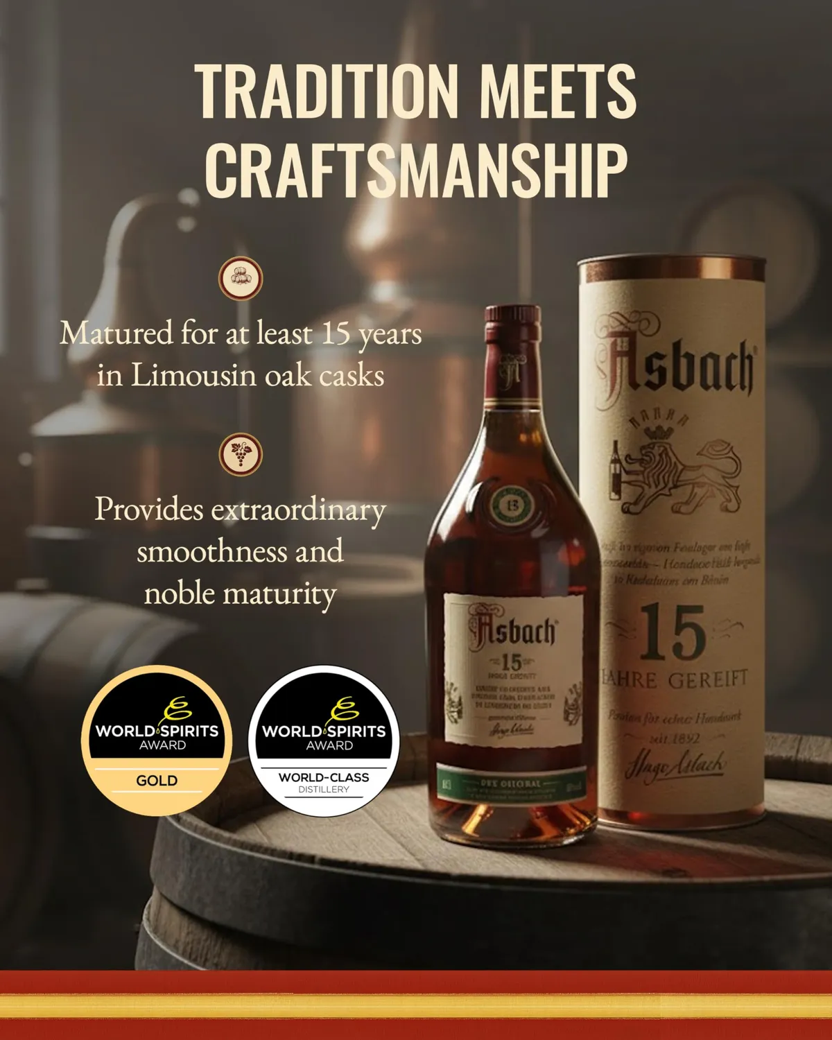 Asbach 15 Jahre Weinbrand 0,7l Geschenkbox