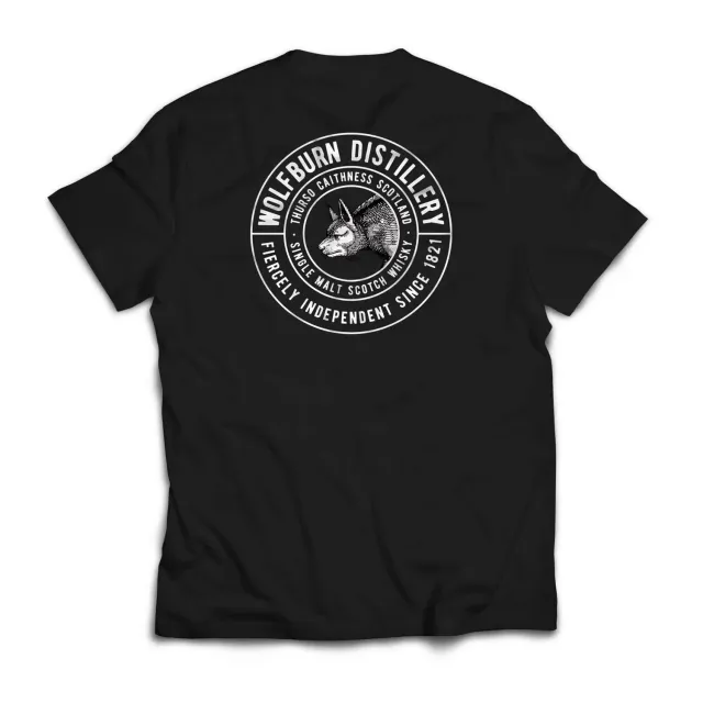 Wolfburn Fiercely Independent T-Shirt Schwarz Baumwolle