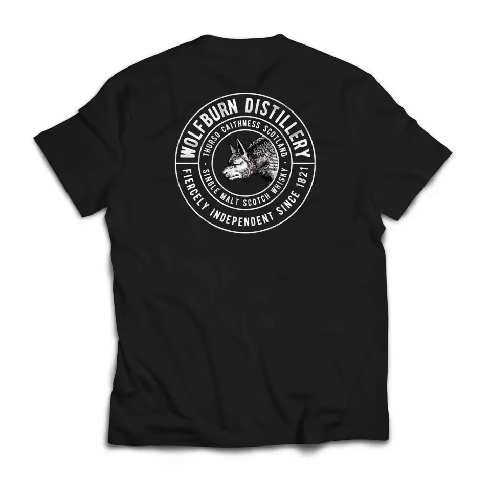 Wolfburn Fiercely Independent T-Shirt Schwarz Baumwolle