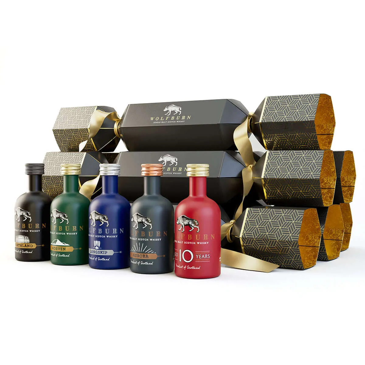 Wolfburn Black Luxury Christmas Crackers Whisky 6x 5cl Single Malt