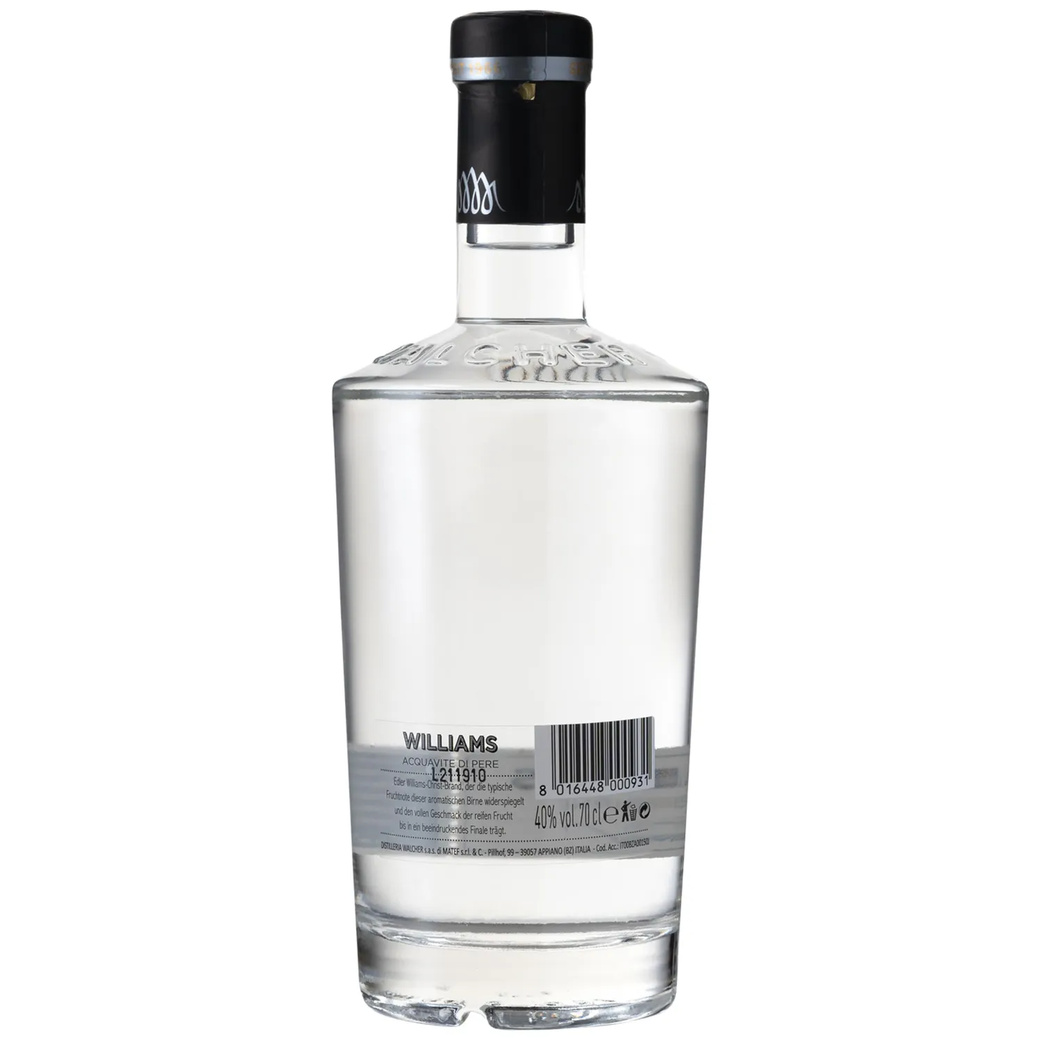 Walcher Williams Christ Edelbrand 0,7 l Birne