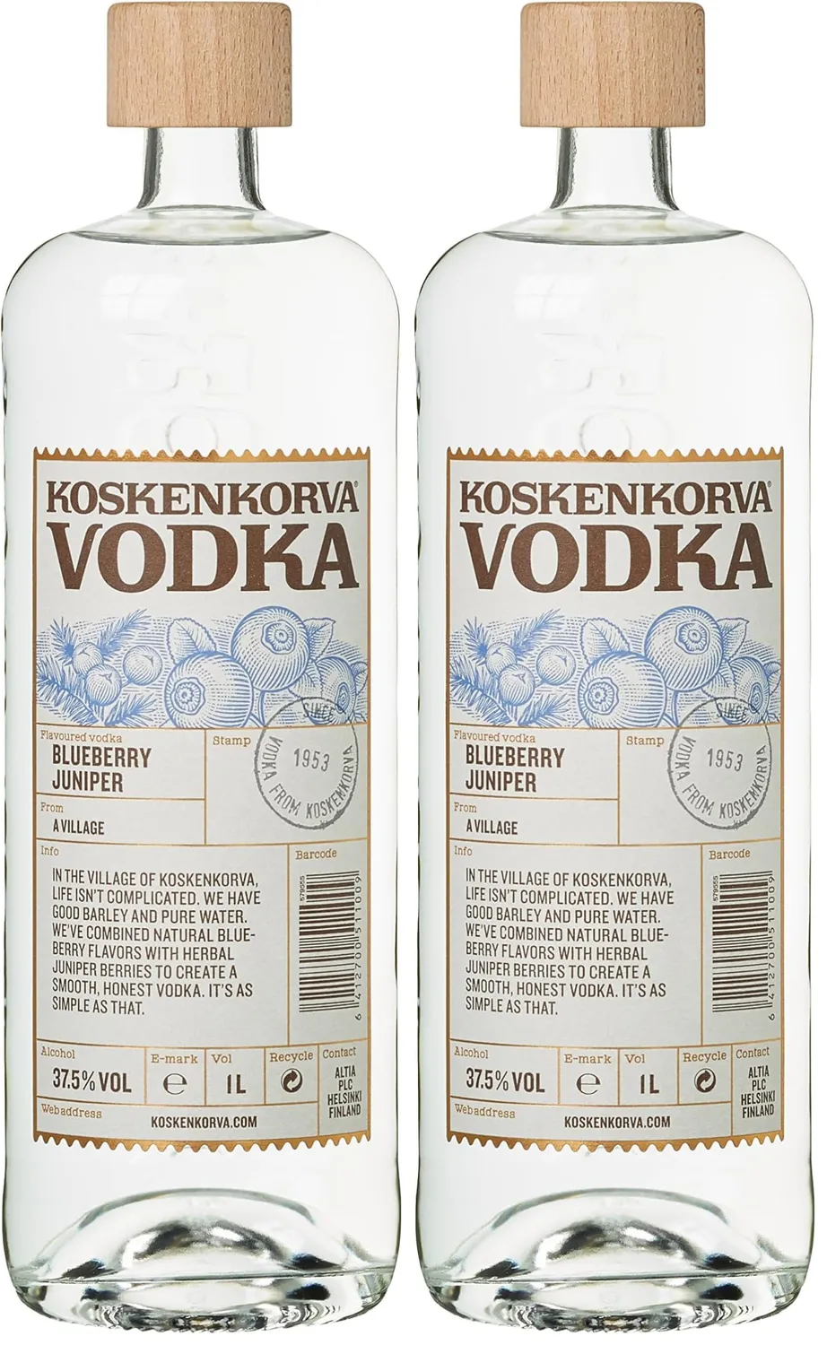 Koskenkorva Blueberry Juniper Vodka 1l 37,5%