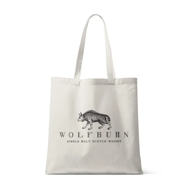 Wolfburn Fortune Favours the Brave Tote Bag Baumwolle Weiß