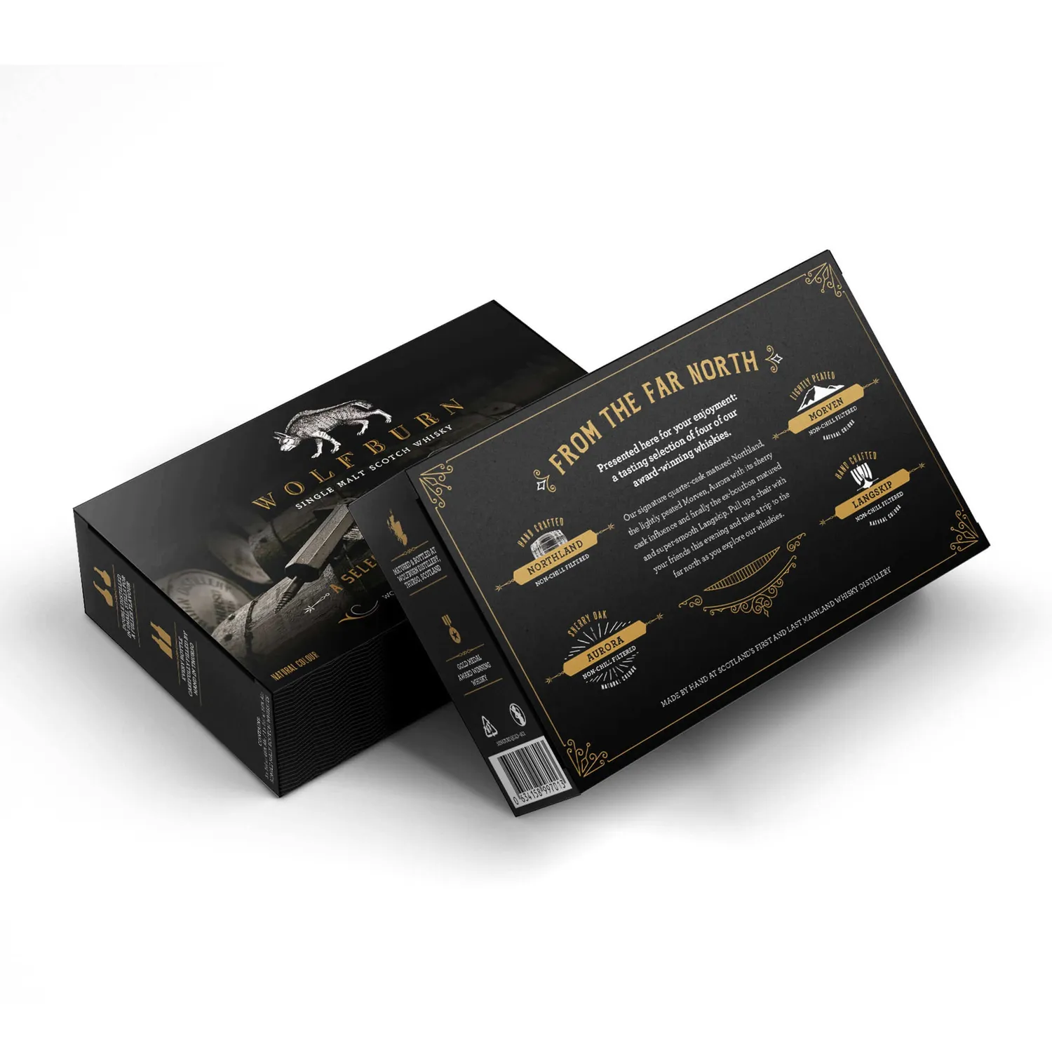 Wolfburn Quad Pack Mini Whisky 8 x 4 x 5 cl 46 % Set
