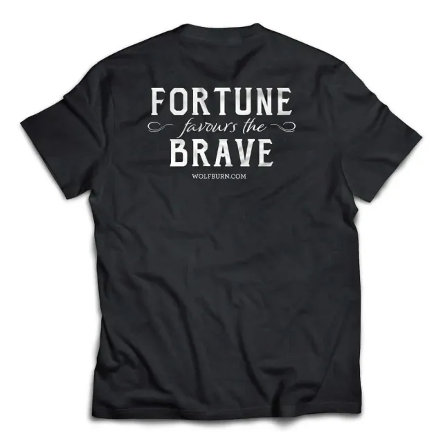 Wolfburn Fortune Favours Brave T-Shirt Schwarz