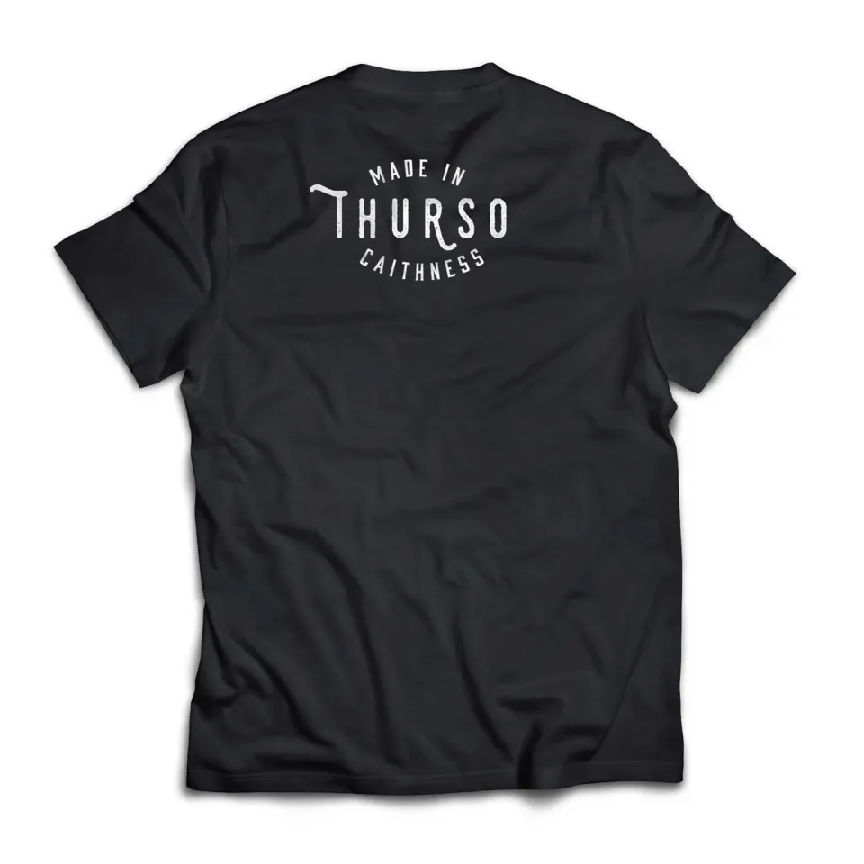Wolfburn Made in Thurso T-Shirt Schwarz Baumwolle Größenwahl
