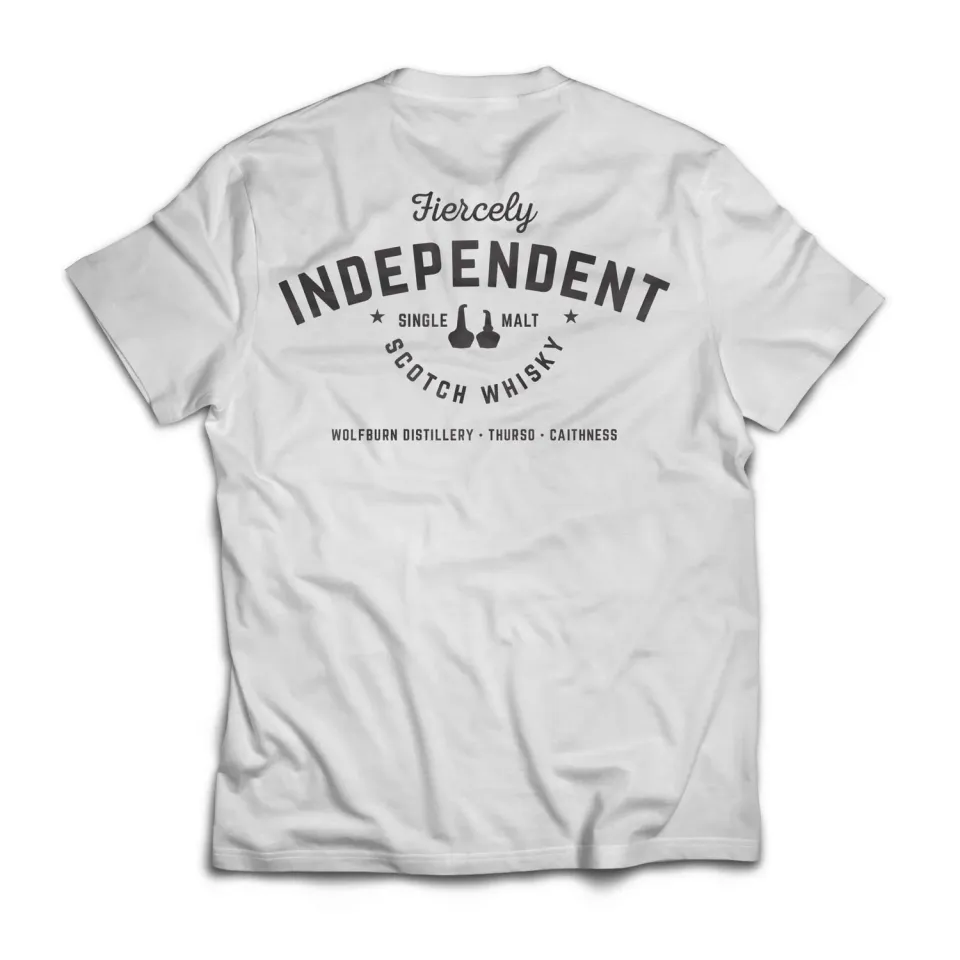 Wolfburn Fiercely Independent T-Shirt weiß Baumwolle