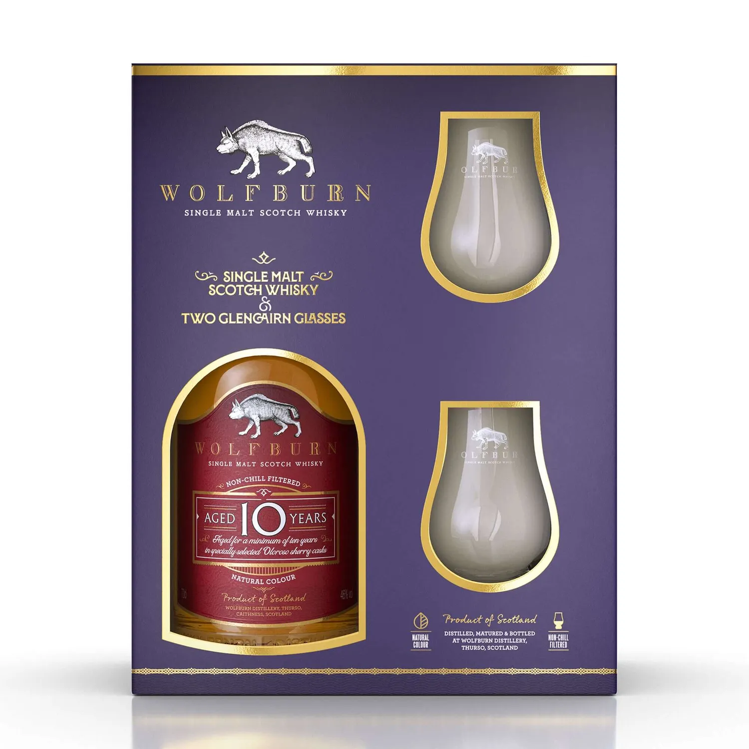 Wolfburn Luxury Gift Pack Single Malt Whisky 70cl mit Gläsern