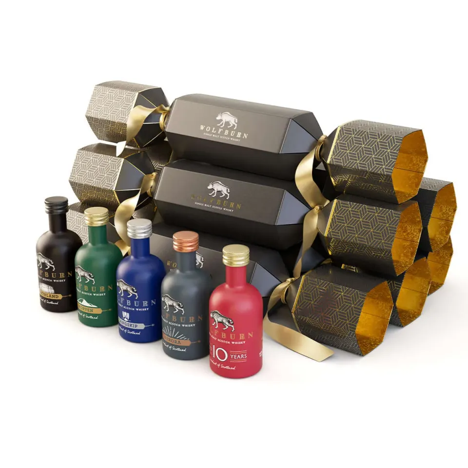 Wolfburn Black Luxury Christmas Crackers Whisky 6x 5cl Single Malt