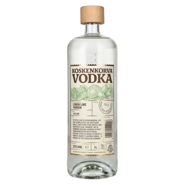 Koskenkorva Lemon Lime Yarrow Vodka 1l Zitrone 37,5%