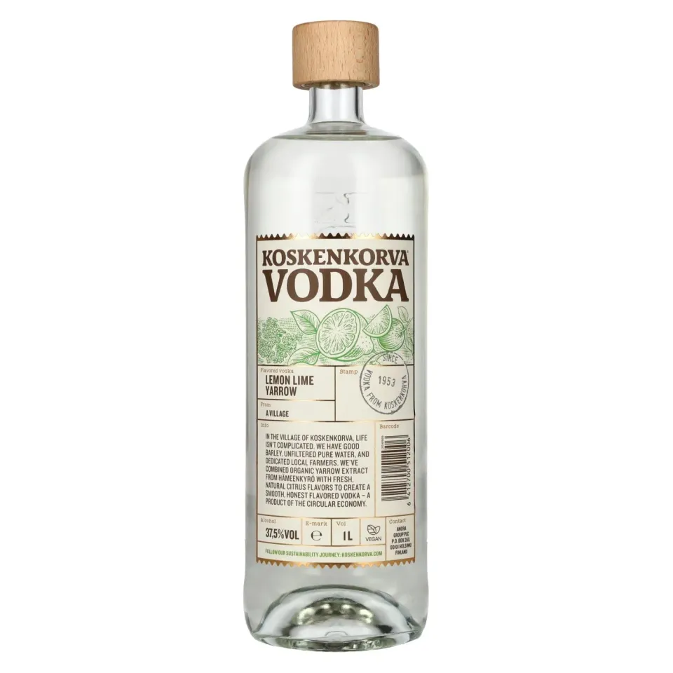 Koskenkorva Lemon Lime Yarrow Vodka 1l Zitrone 37,5%