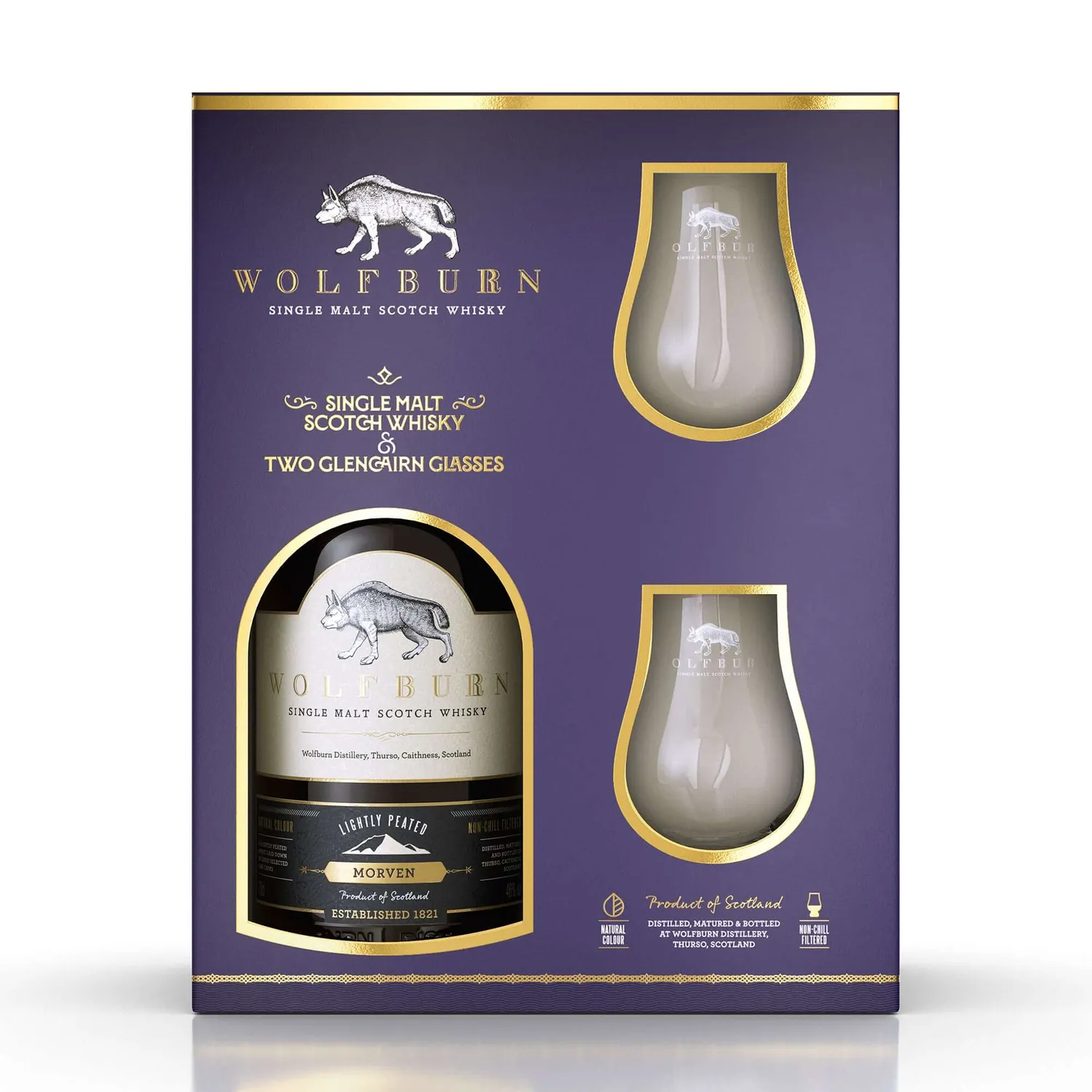 Wolfburn Luxury Gift Pack Single Malt Whisky 70cl mit Gläsern