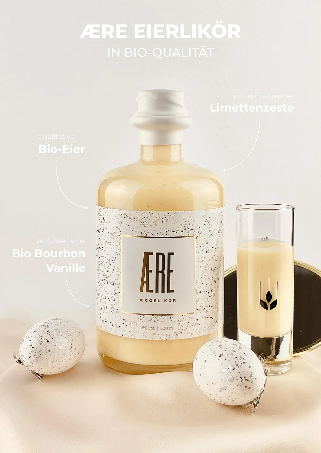 AERE Eierlikör Bio-Eigelb Limette 0,5l 18%